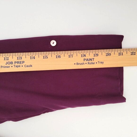 Soft Surroundings Size PM Tunic Top Washed Tencel Purple Wrap Front Asymmetric - Picture 13 of 13